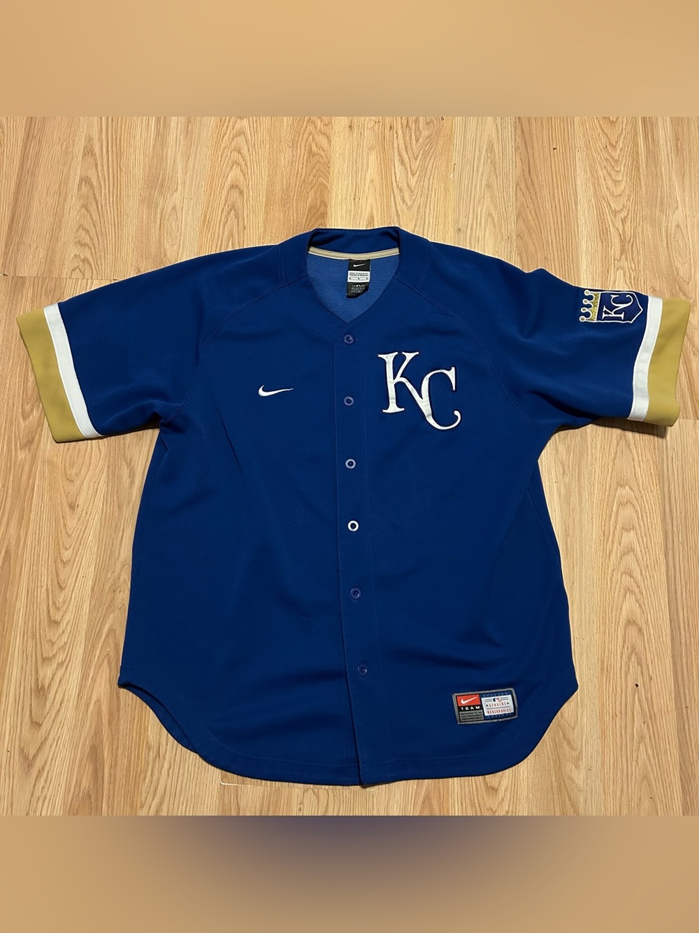 Kansas City Royals Vintage Nike Team Baseball Jersey Size Medium MLB Blue